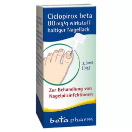CICLOPIROX beta 80 mg/g vaikuttava aine kynsilakka, 3,3 ml