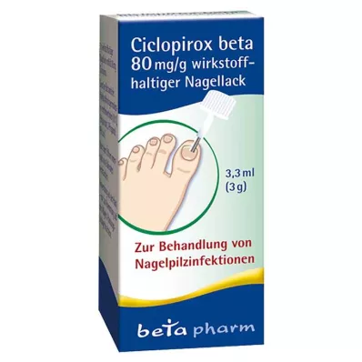 Ciclopirox beta 80 mg/g aktiivinen kynsilakka, 3,3 ml