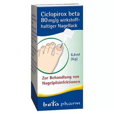 CICLOPIROX beta 80 mg/g vaikuttava aine kynsilakka, 6,6 ml