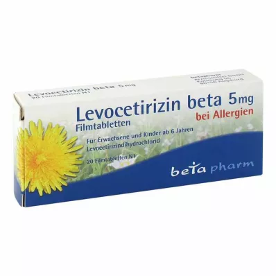 LEVOCETIRIZIN beeta 5 mg kalvopäällysteiset tabletit, 20 kpl