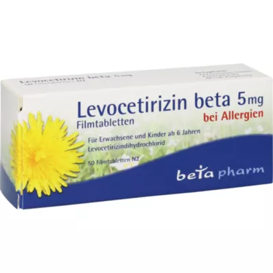 LEVOCETIRIZIN beeta 5 mg kalvopäällysteiset tabletit, 50 kpl