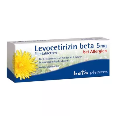 LEVOCETIRIZIN beeta 5 mg kalvopäällysteiset tabletit, 50 kpl LEVOCETIRIZIN beeta 5 mg kalvopäällysteiset tabletit, 50 kpl