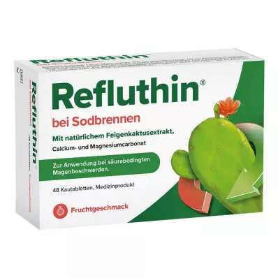 REFLUTHIN närästykseen purutabletit hedelmä, 48 kpl