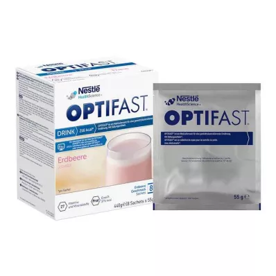 OPTIFAST Juoma mansikkajauhe, 8X55 g OPTIFAST Juoma mansikkajauhe, 8X55 g