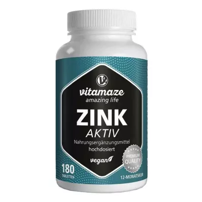 ZINK AKTIV 25 mg:n suurannoksiset vegaaniset tabletit, 180 kpl