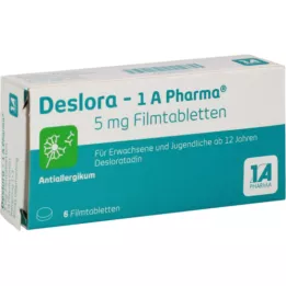 DESLORA-1A Pharma 5 mg kalvopäällysteiset tabletit, 6 kpl