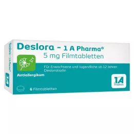 DESLORA-1A Pharma 5 mg kalvopäällysteiset tabletit, 6 kpl