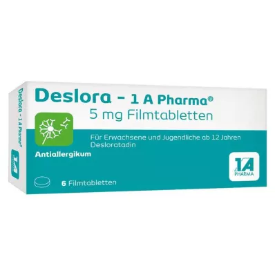 DESLORA-1A Pharma 5 mg kalvopäällysteiset tabletit, 6 kpl