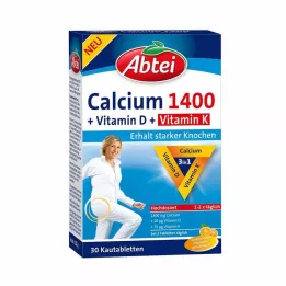 ABTEI Kalsium 1400+D3+K-vitamiini purutabletit, 30 kpl