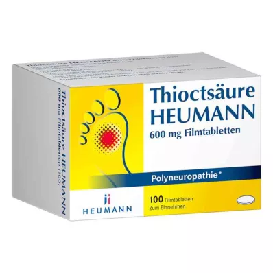 THIOCTSÄURE HEUMANN 600 mg kalvopäällysteiset tabletit, 100 kpl THIOCTSÄURE HEUMANN 600 mg kalvopäällysteiset tabletit, 100 kpl