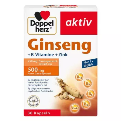DOPPELHERZ Ginseng 250+B Vitamiinit+Sinkki-kapselit, 30 kapselia DOPPELHERZ Ginseng 250+B Vitamiinit+Sinkki-kapselit, 30 kapselia