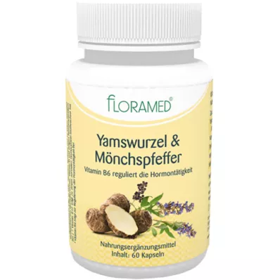 YAMSWURZEL &amp; MÖNCHSPFEFFER Floramed-kapselit, 60 kapselia