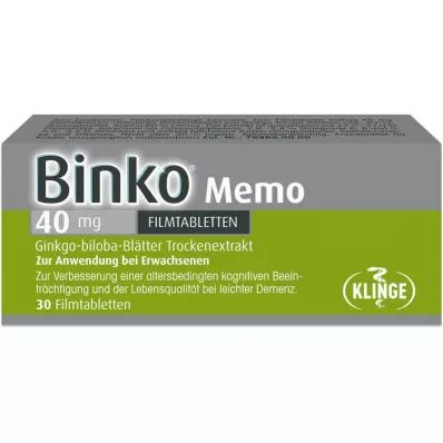 BINKO Memo 40 mg kalvopäällysteiset tabletit, 30 kpl