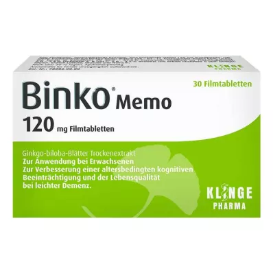 BINKO Memo 120 mg kalvopäällysteiset tabletit, 30 kpl BINKO Memo 120 mg kalvopäällysteiset tabletit, 30 kpl