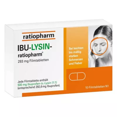 IBU-LYSIN-ratiopharm® 293 mg kalvopäällysteiset tabletit, 10 kpl IBU-LYSIN-ratiopharm® 293 mg kalvopäällysteiset tabletit, 10 kpl