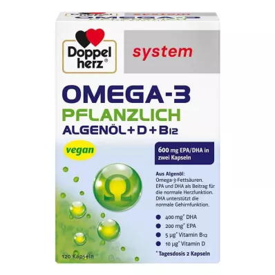 Doppelherz Omega-3 kasvipohjaiset järjestelmäkapselit, 120 kpl