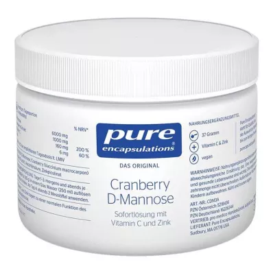 PURE ENCAPSULATIONS Karpalo D-mannoosijauhe, 37 g