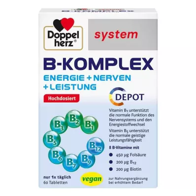 DOPPELHERZ B-kompleksi-järjestelmän tabletit, 60 kpl
