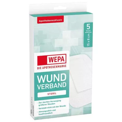 Wepa haavasidos 8x15 cm steriili, 5 kpl Wepa haavasidos 8x15 cm steriili, 5 kpl