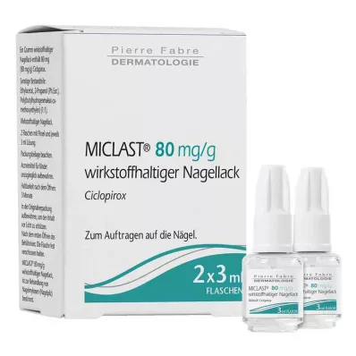 MICLAST 80 mg/g vaikuttavaa ainetta kynsilakka, 2X3 ml MICLAST 80 mg/g vaikuttavaa ainetta kynsilakka, 2X3 ml
