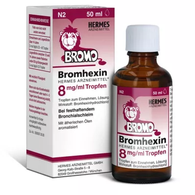BROMHEXIN Hermes Arzneimittel 8 mg/ml tippoja, 50 ml
