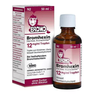 Bromhexine HERMES Medicines® 12 mg/ml tipat, 50 ml Bromhexine HERMES Medicines® 12 mg/ml tipat, 50 ml