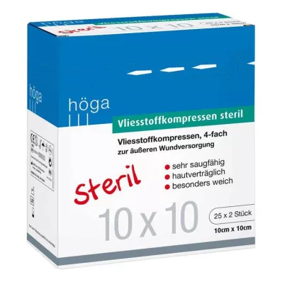 Kuitukangaskompressit 10x10 cm steriilit 4-kertaiset, 25x2 kpl