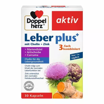 DOPPELHERZ Maksa plus koliini+sinkkikapselit, 30 kpl