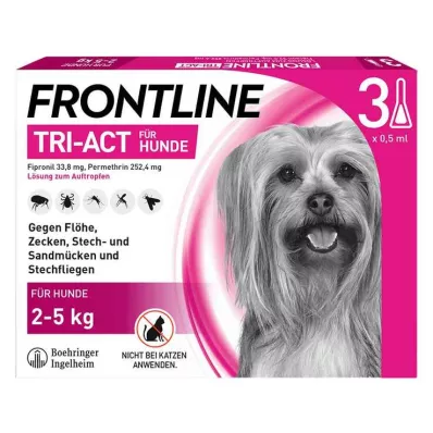 FRONTLINE Tri-Act nesteliuos koirille 2-5 kg, 3 kpl