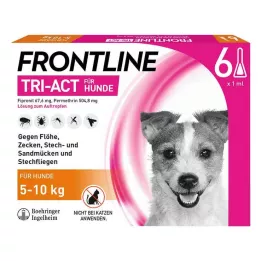 FRONTLINE Tri-Act tippaliuos koirille 5-10 kg, 6 kpl