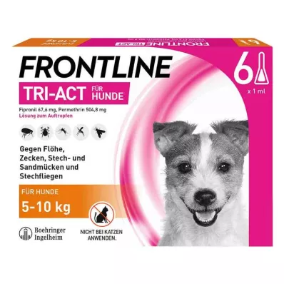 FRONTLINE Tri-Act tippaliuos koirille 5-10 kg, 6 kpl