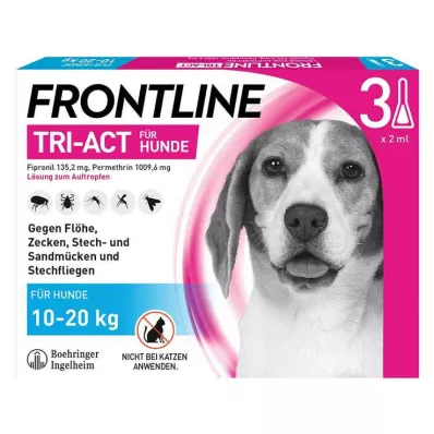FRONTLINE Tri-Act liuos tippumiseen koirille 10-20kg, 3 kpl FRONTLINE Tri-Act liuos tippumiseen koirille 10-20kg, 3 kpl