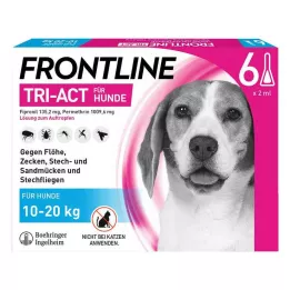 FRONTLINE Tri-Act tippaliuos koirille 10-20 kg, 6 kpl