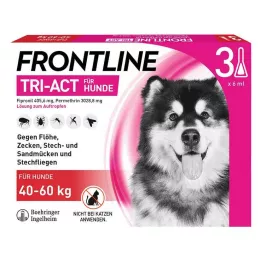 FRONTLINE Tri-Act-liuos tiputukseen 40-60kg koirille, 3 kpl