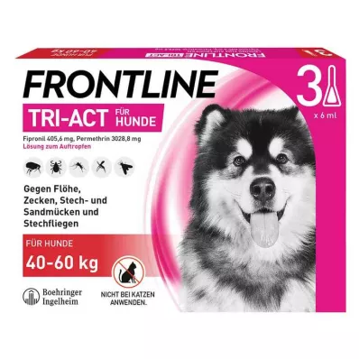 FRONTLINE Tri-Act-liuos tiputukseen 40-60kg koirille, 3 kpl