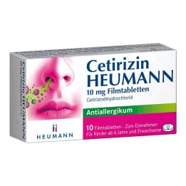 CETIRIZIN Heumann 10 mg kalvopäällysteiset tabletit, 10 kpl