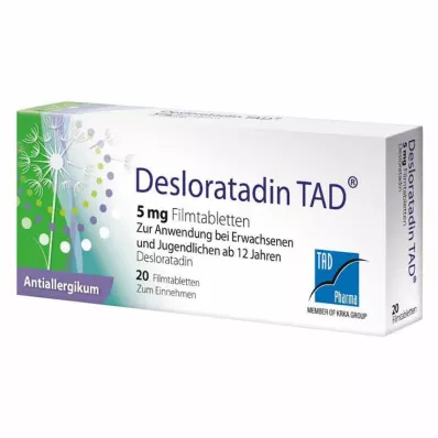Desloratadine TAD® 5 mg kalvopäällysteiset tabletit, 20 kpl Desloratadine TAD® 5 mg kalvopäällysteiset tabletit, 20 kpl
