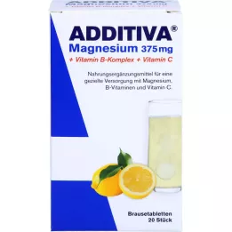 ADDITIVA Magnesium 375 mg+B-vitamiinikompleksi+C-vitamiini, 20X6 g