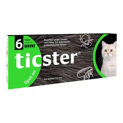 TICSTER Spot-on-neste enintään 4 kg painaville kissoille, 6X0,4 ml