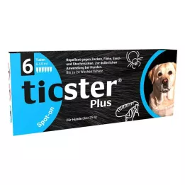 TICSTER Plus Spot-on-liuos yli 25 kg painavalle koiralle, 6X4.8ml