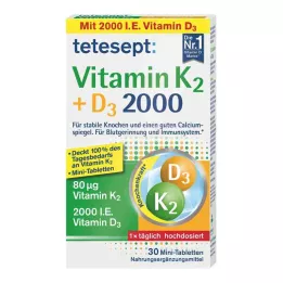 TETESEPT K2+D3-vitamiini 2000 tablettia, 30 kpl
