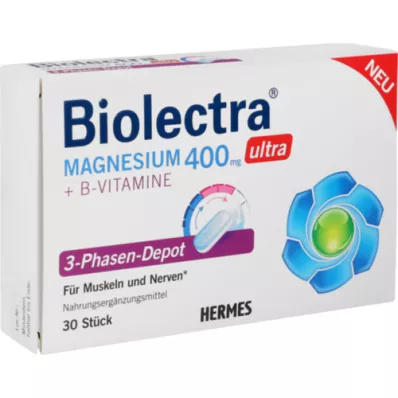 BIOLECTRA Magnesium 400 mg ultra 3-vaihe depot, 30 kpl