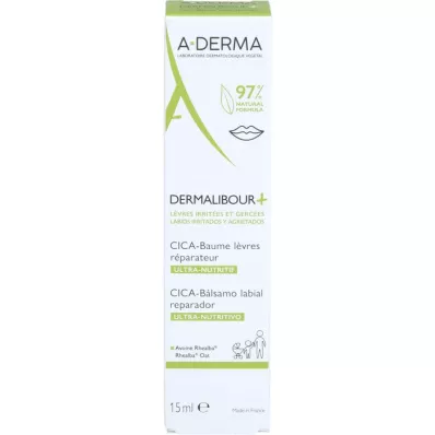 A-DERMA DERMALIBOUR+ CICA Huulirasva, 15 ml