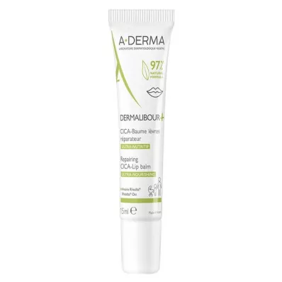 A-DERMA DERMALIBOUR+ CICA Huulirasva, 15 ml