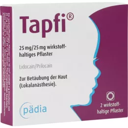 TAPFI 25 mg/25 mg laastari, joka sisältää vaikuttavaa ainetta, 2 kpl