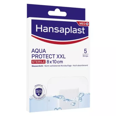 Hansaplast AQUA PROTECT XXL haavasidos steriili 8x10 cm, 5 kpl