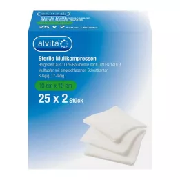 ALVITA Sideharsopakkaukset steriilit 10x10 cm, 25X2 kpl