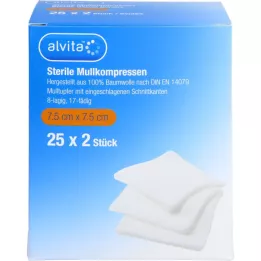 ALVITA Sideharsopakkaukset steriilit 7,5x7,5 cm, 25X2 kpl
