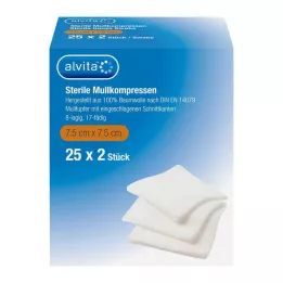 ALVITA Sideharsopakkaukset steriilit 7,5x7,5 cm, 25X2 kpl