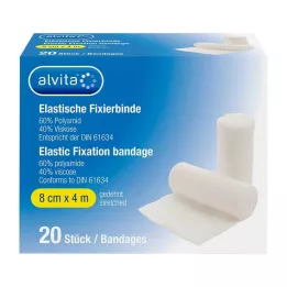 ALVITA Elastinen kiinnitysside 8 cmx4 m, 20 kpl